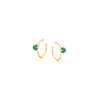 Boucle d'oreille onyx vert, Doré - vue V1