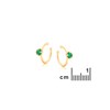 Boucle d'oreille onyx vert, Doré - vue V2