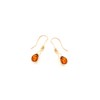Boucle d'oreille ambre, Argent - vue V1