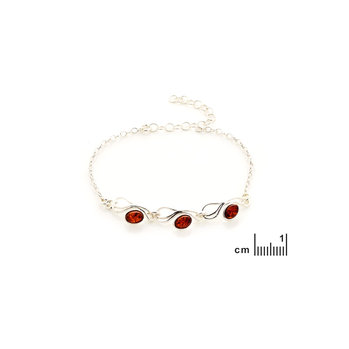Bracelet ambre naturel, Argent 925 - vue 2