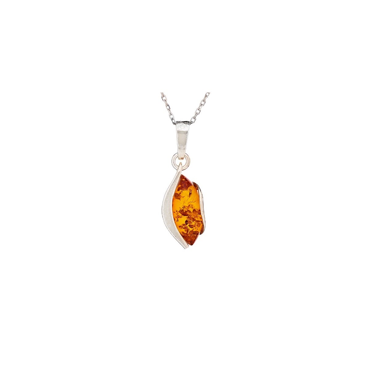 Pendentif ambre naturel, Argent 925
