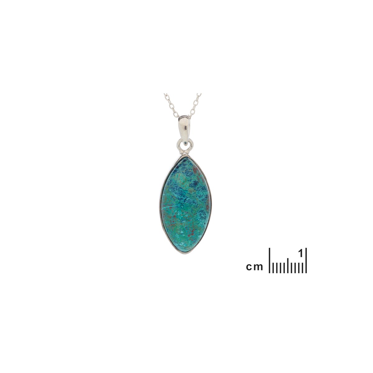 Pendentif shattuckite, Argent - vue 2