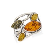 Bague ambre naturel, Argent 925