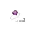 Bague coeur améthyste, Argent - vue V2