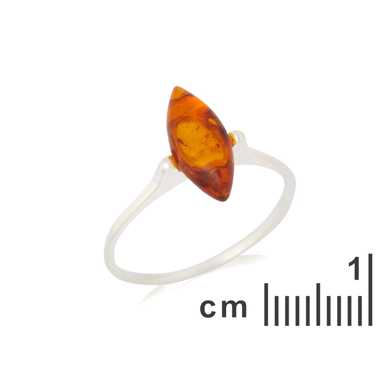 Bague ambre naturel, Argent 925 - vue 2