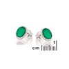 Boucle d'oreille onyx vert, Argent - vue V2