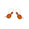 Boucle d'oreille ambre, Argent - vue V1