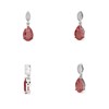 Pendentif Lucinia Grenat Rouge et Diamants | Création ADEN en Argent 925 - vue V3
