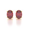 Boucles d'Oreilles Rubis Ovale en Or Jaune 14K | Collection Feu Royal - vue V1