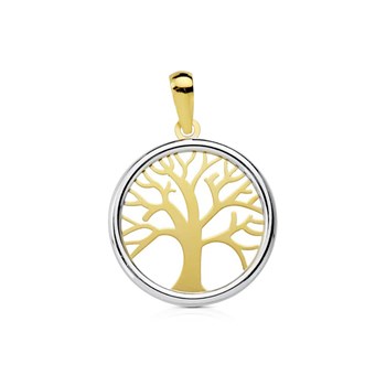 Pendentif Or 18 Carats 750/000 Bicolore Arbre de Vie - Chaine Offerte