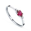 Bague Or 18 Carats 750 Blanc et Rubis Coeur - vue V1