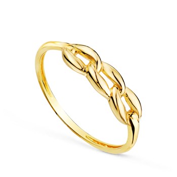 Bague Or 18 Carats 750 Jaune - Motif Maillon