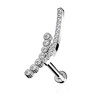 Piercing oreille en acier chirurgical avec barrettes de strass 6mm - vue V1