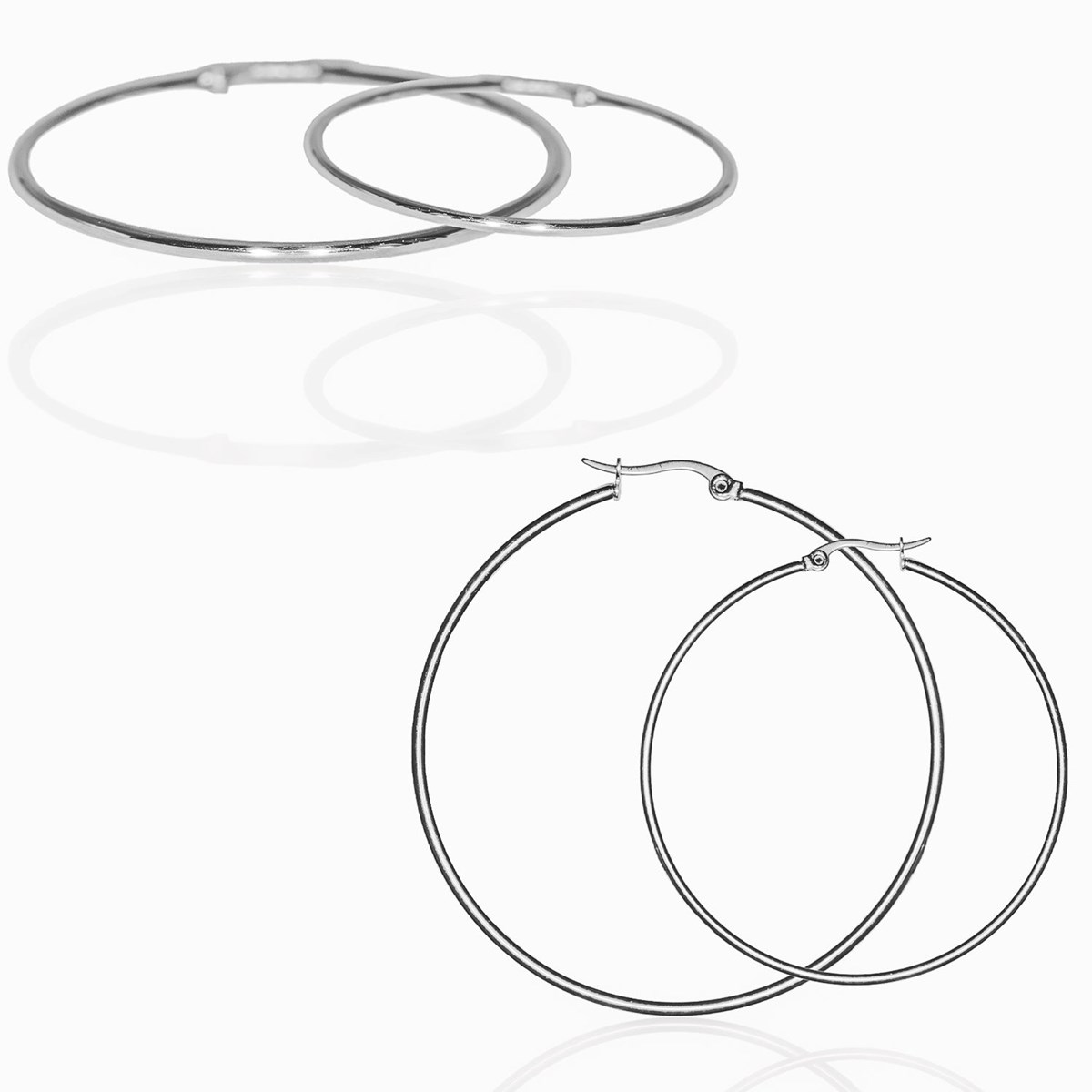 Paire de boucles d'oreille créole en acier chirurgical 25mm - vue 3