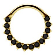 Anneau clicker 6mm avec zircon noir pour l'oreille