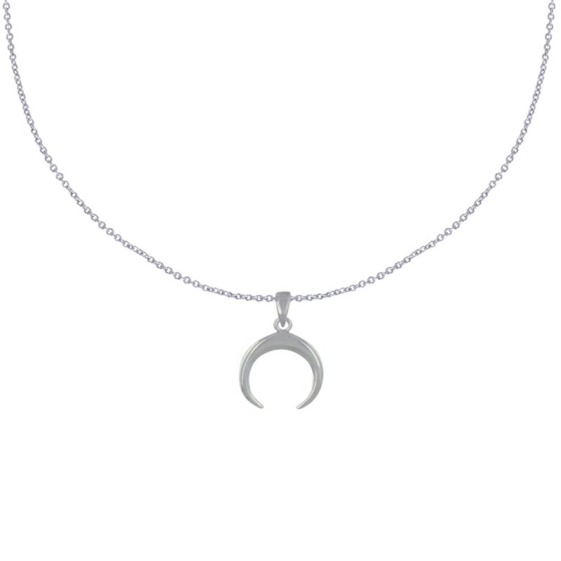 Collier Argent 925 et Pendentif Croissant de Lune - taille 40 cm