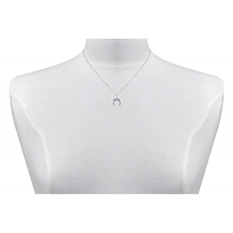 Collier Argent 925 et Pendentif Croissant de Lune - taille 40 cm - vue 3