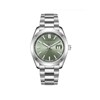 PIERRE - Montre Homme - Analogique Mouvement Quartz 3 aiguilles et date - Boitier rond en métal argenté - Cadran vert - vue V1