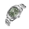 PIERRE - Montre Homme - Analogique Mouvement Quartz 3 aiguilles et date - Boitier rond en métal argenté - Cadran vert - vue V2