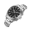 MARK - Montre Homme - Analogique Mouvement Quartz Multifonction - Boitier rond en métal argenté - Cadran noir - vue V2