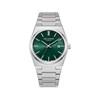 STANLEY - Montre Homme - Analogique Mouvement Quartz 3 aiguilles et date - Boitier tonneau en métal argenté - Cadran vert - vue V1
