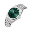 STANLEY - Montre Homme - Analogique Mouvement Quartz 3 aiguilles et date - Boitier tonneau en métal argenté - Cadran vert - vue V2