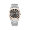 STANLEY - Montre Homme - Analogique Mouvement Quartz 3 aiguilles et date - Boitier tonneau en métal argenté - Cadran gris - vue V1