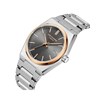 STANLEY - Montre Homme - Analogique Mouvement Quartz 3 aiguilles et date - Boitier tonneau en métal argenté - Cadran gris - vue V2