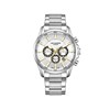 TODD - Montre Homme - Analogique Mouvement Quartz Multifonction - Boitier rond en métal argenté - Cadran gris - vue V1
