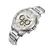 TODD - Montre Homme - Analogique Mouvement Quartz Multifonction - Boitier rond en métal argenté - Cadran gris - vue V2