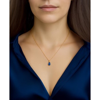 Pear Sapphire Necklace in Yellow Gold 375 - Selanya Collection