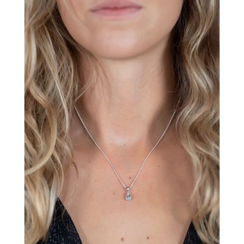 Aquamarine Pear Necklace in 375 white gold - Selanya Collection