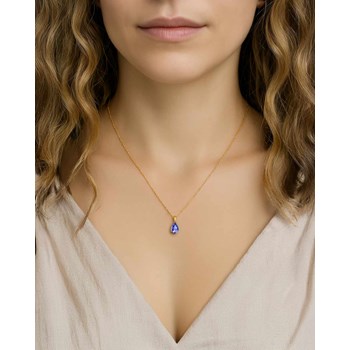 Tanzanite Pear Necklace in Yellow Gold 375 - Selanya Collection