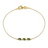 Bracelet Gold Filled Trois Petits Cubes de Diopside - taille 16 cm - vue V1