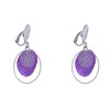 Boucles d'Oreilles Clous Métal Doré Cercle et Pastille de Nacre - vue V3