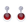 Boucles d'Oreilles Clous Métal Doré Cercle et Pastille de Nacre - vue V2