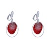 Boucles d'Oreilles Clous Métal Doré Cercle et Pastille de Nacre - vue V3