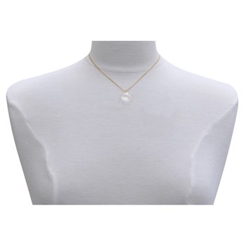 Ivory mother-of-pearl flower necklace - size 45 cm