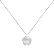 Collier Argent 925 Fleur de Nacre Ivoire - taille 45 cm