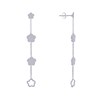 Boucles d'Oreilles Argent 925 Chainette 3 Petites Fleurs - vue V1