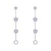 Boucles d'Oreilles Argent 925 Chainette 3 Petites Fleurs - vue V2