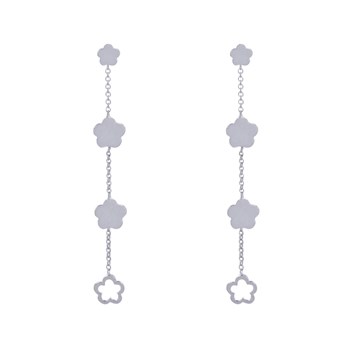 925 Sterling zilveren oorbellen Chainette 3 kleine bloemetjes