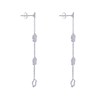 Boucles d'Oreilles Argent 925 Chainette 3 Petites Fleurs - vue V3