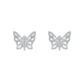 Boucles d'Oreilles Argent 925 Petit Papillon Ajouré