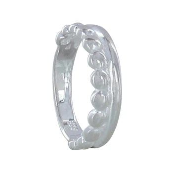 Bague Argent 925 Alliance et Perles Plates