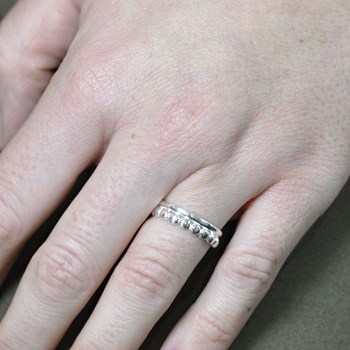 Bague Argent 925 Alliance et Perles Plates