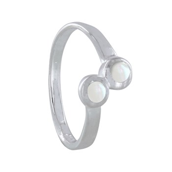 Bague Argent 925 Toi et Moi Ronds en Nacre