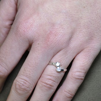 Bague Argent 925 Toi et Moi Ronds en Nacre