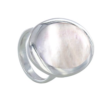Bague Argent 925 Ovale Miroir en Nacre