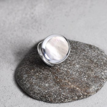 Bague Argent 925 Ovale Miroir en Nacre